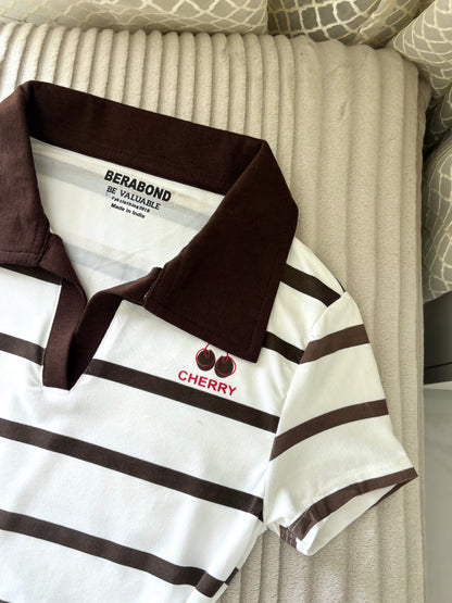 Polo Brown Crop Tee