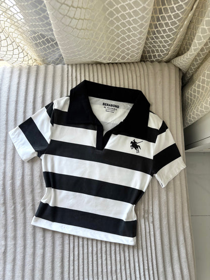 Polo Black Crop Tee