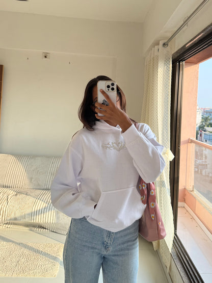 H&M Oversized White Wings Hoodie For Women