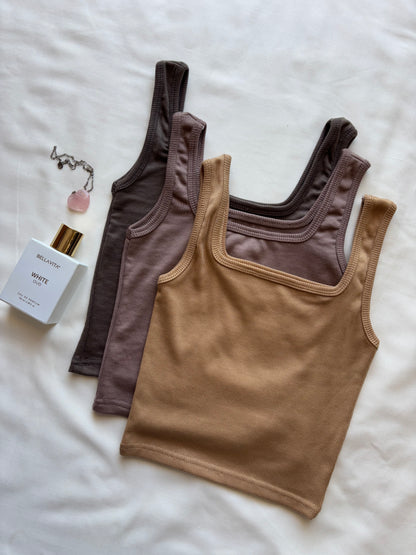 Set of 3 Square neck tank top