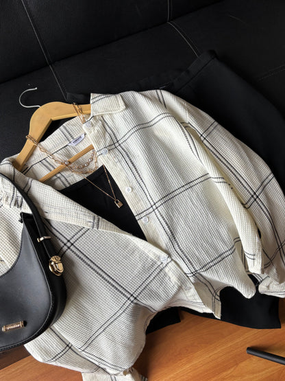 Off White Checked Shirt