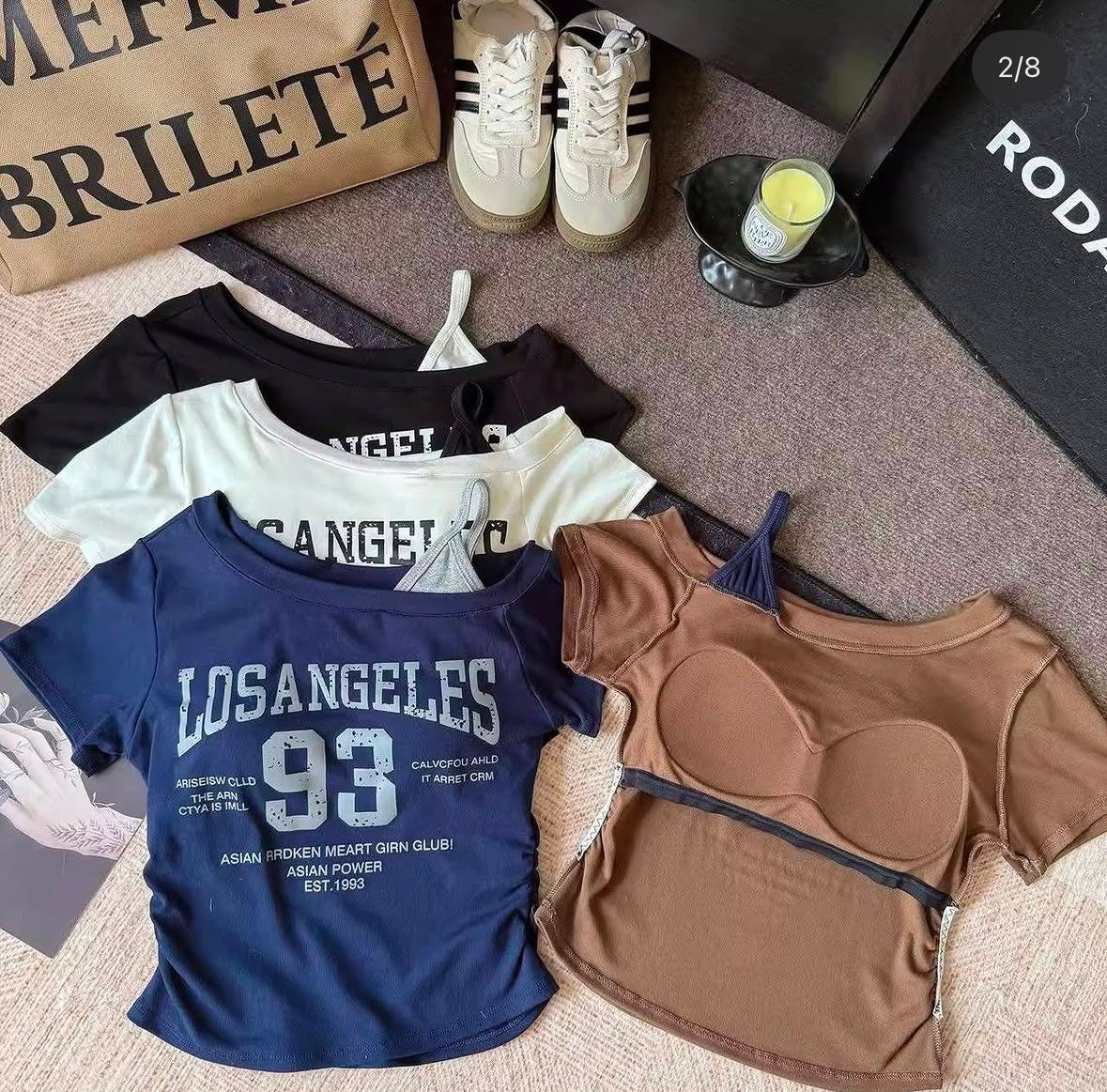 Los Angeles 93 One Shoulder Built-in Bra Tops