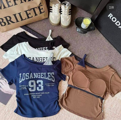 Los Angeles 93 One Shoulder Built-in Bra Tops