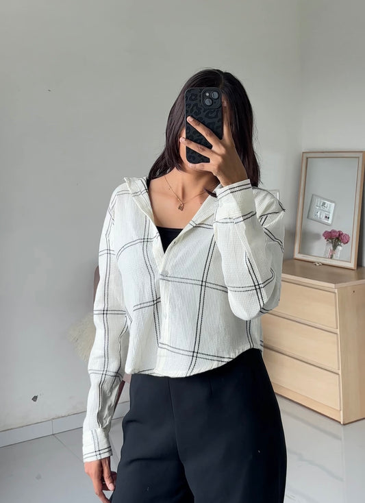 Off White Checked Shirt