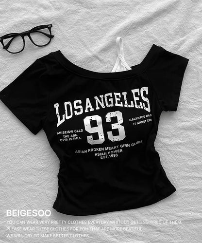 Los Angeles 93 One Shoulder Built-in Bra Tops