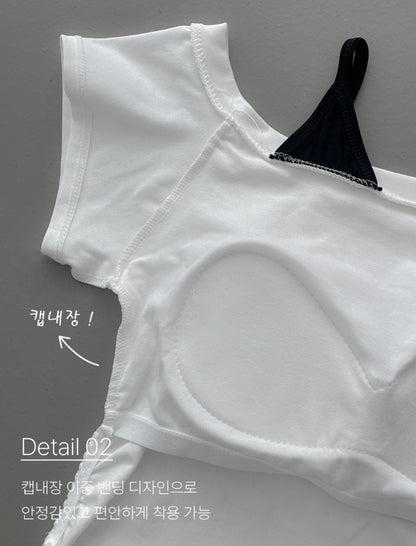 Los Angeles 93 One Shoulder Built-in Bra Tops