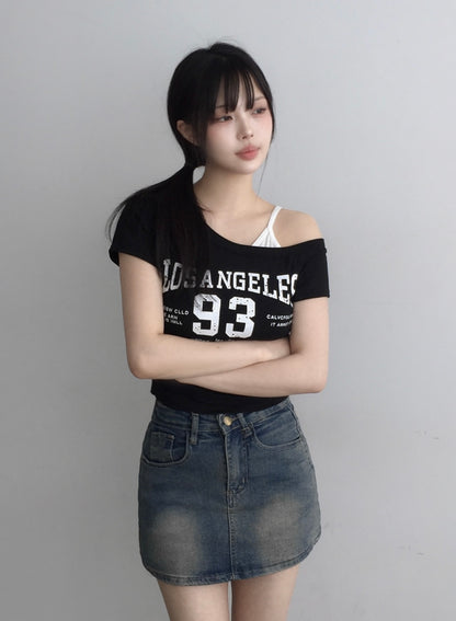 Los Angeles 93 One Shoulder Built-in Bra Tops