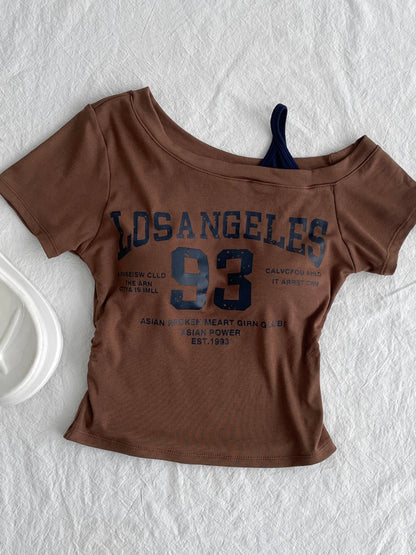 Los Angeles 93 One Shoulder Built-in Bra Tops