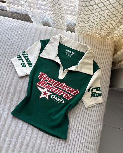 Tropical Racers Crop Tee