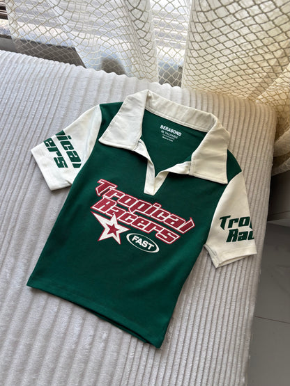 Tropical Racers Crop Tee