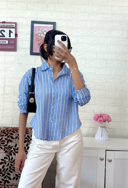 Blue striped shirt