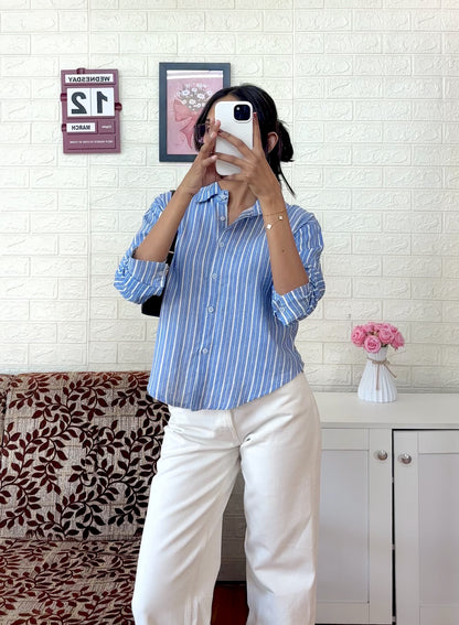 Blue striped shirt
