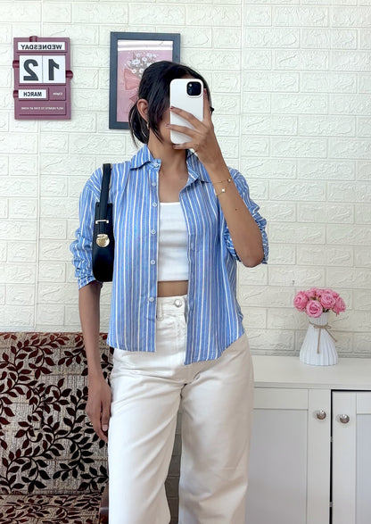 Blue striped shirt