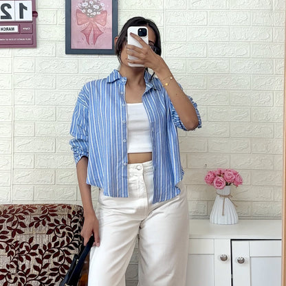Blue striped shirt
