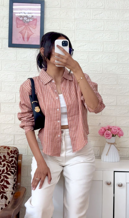 Brown striped shirt