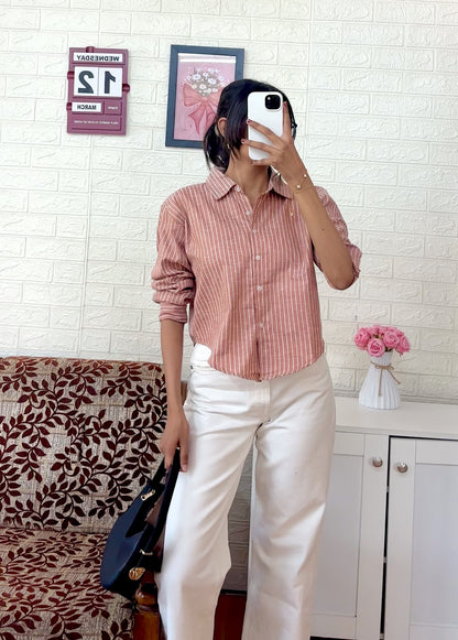 Brown striped shirt