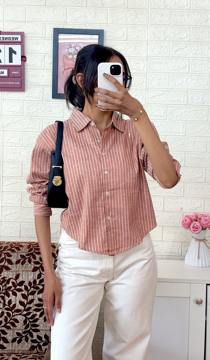 Brown striped shirt