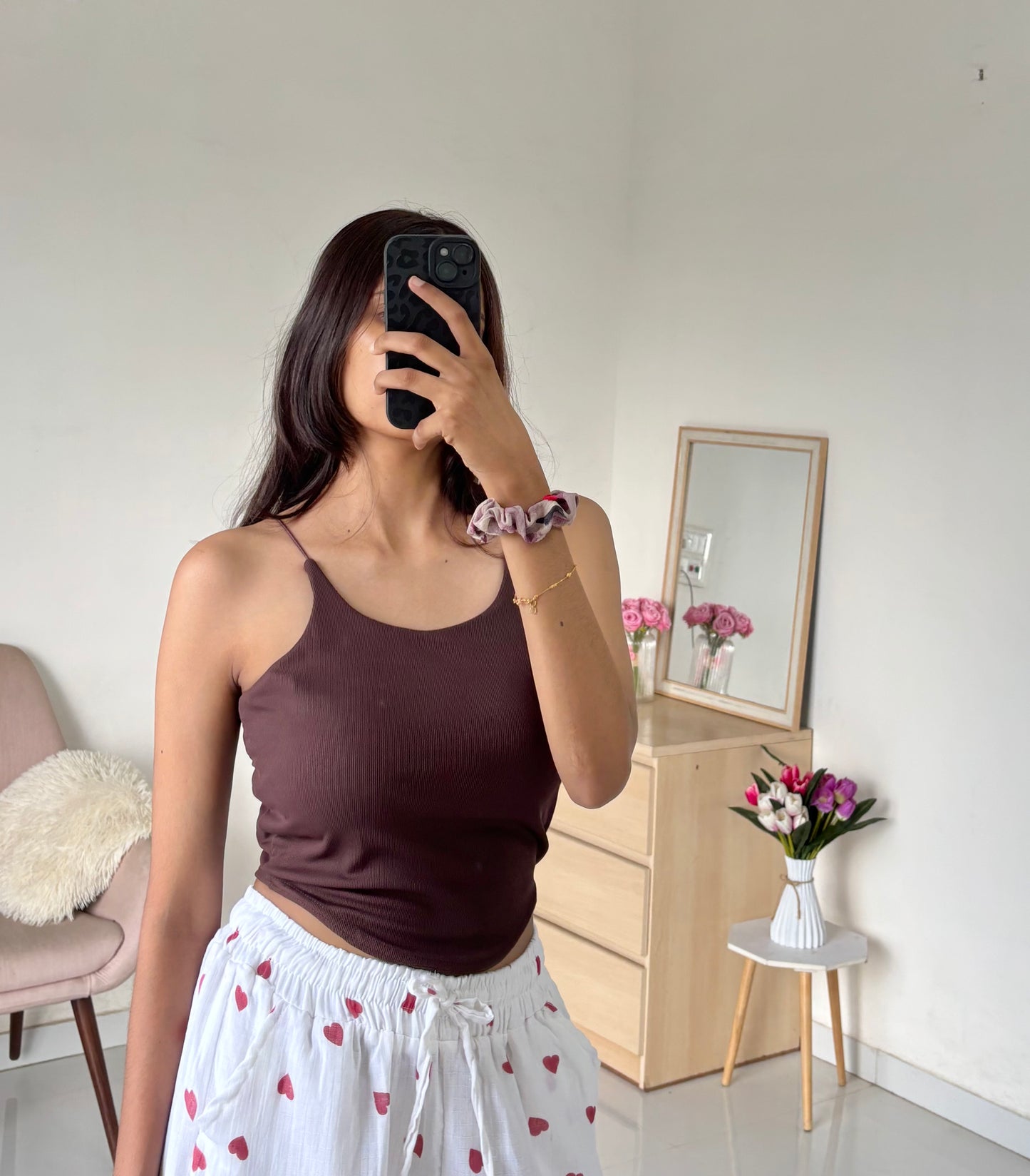 Brown Double Layer Tank Top