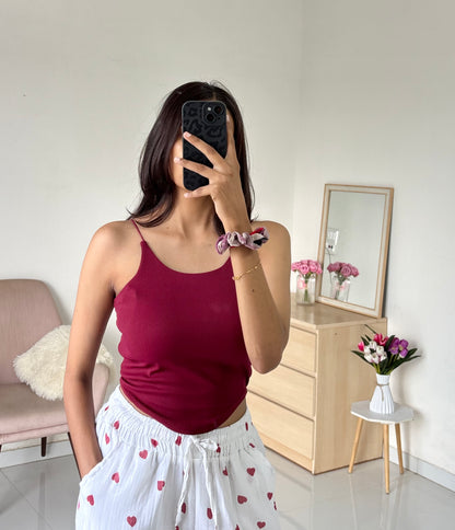 Wine Double Layer Tank Top