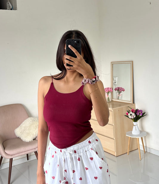 Wine Double Layer Tank Top