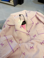 Lavender Bowtiful Striped Full Sleeve Pj set