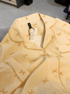 Yellow Bowtiful Striped Full Sleeve Pj set