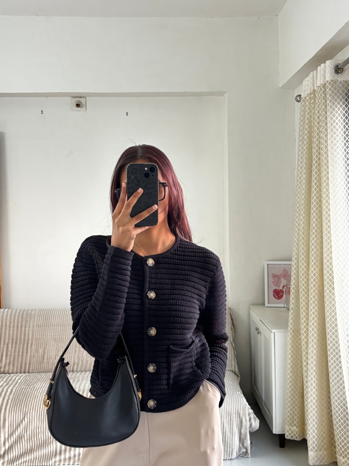 Black Button Cardigan