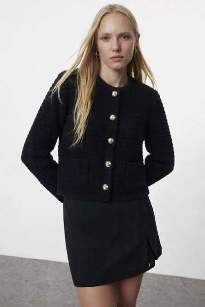 Black Button Cardigan