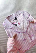 Lavender Bowtiful Striped Full Sleeve Pj set