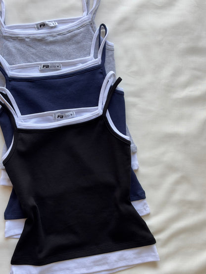 Black double layer cami top
