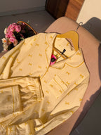 Yellow Bowtiful Striped Full Sleeve Pj set