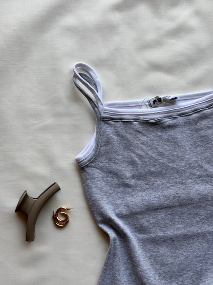 Grey double layer cami top