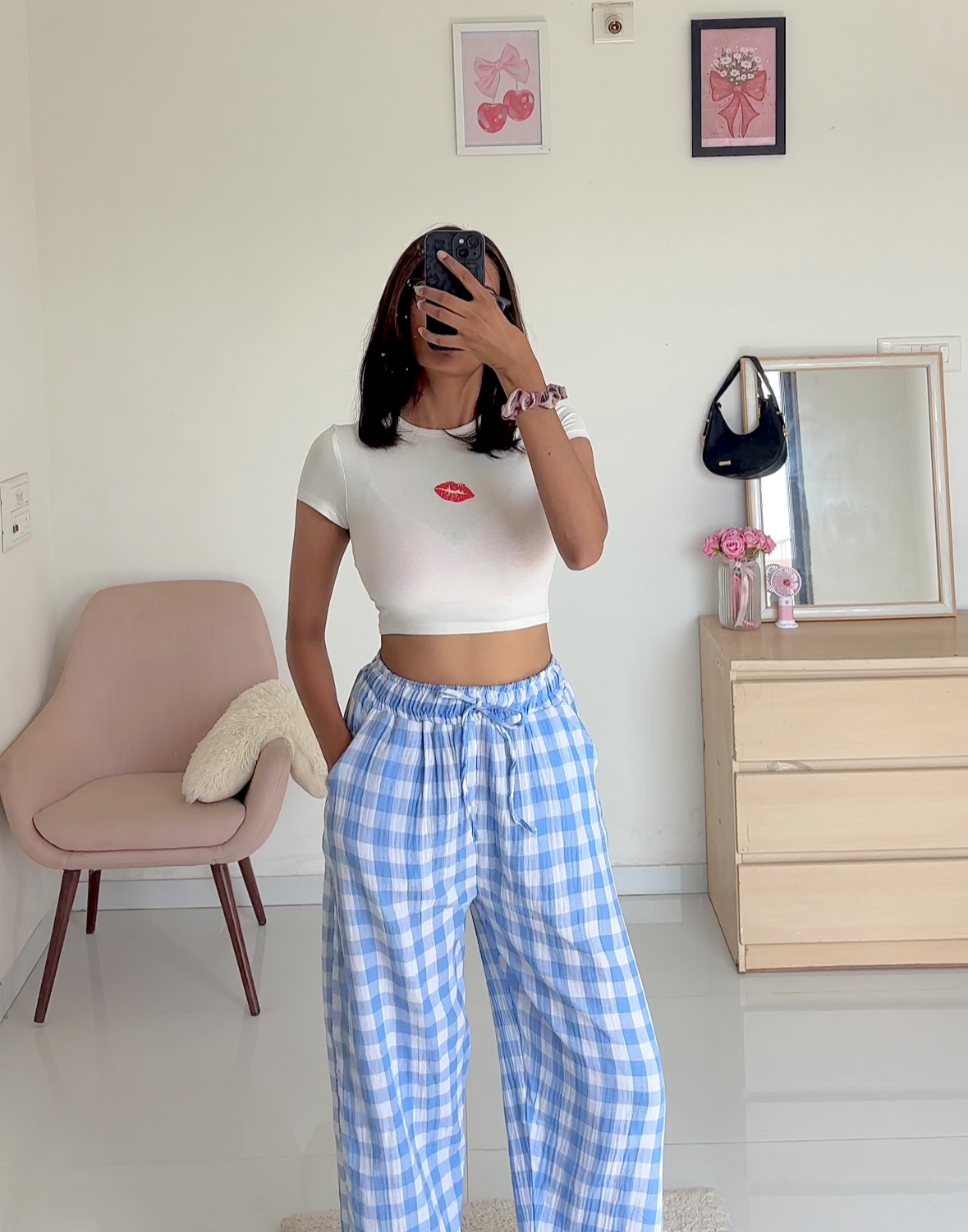Blue Checked Pants