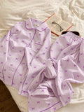 Lavender Bowtiful Striped Full Sleeve Pj set