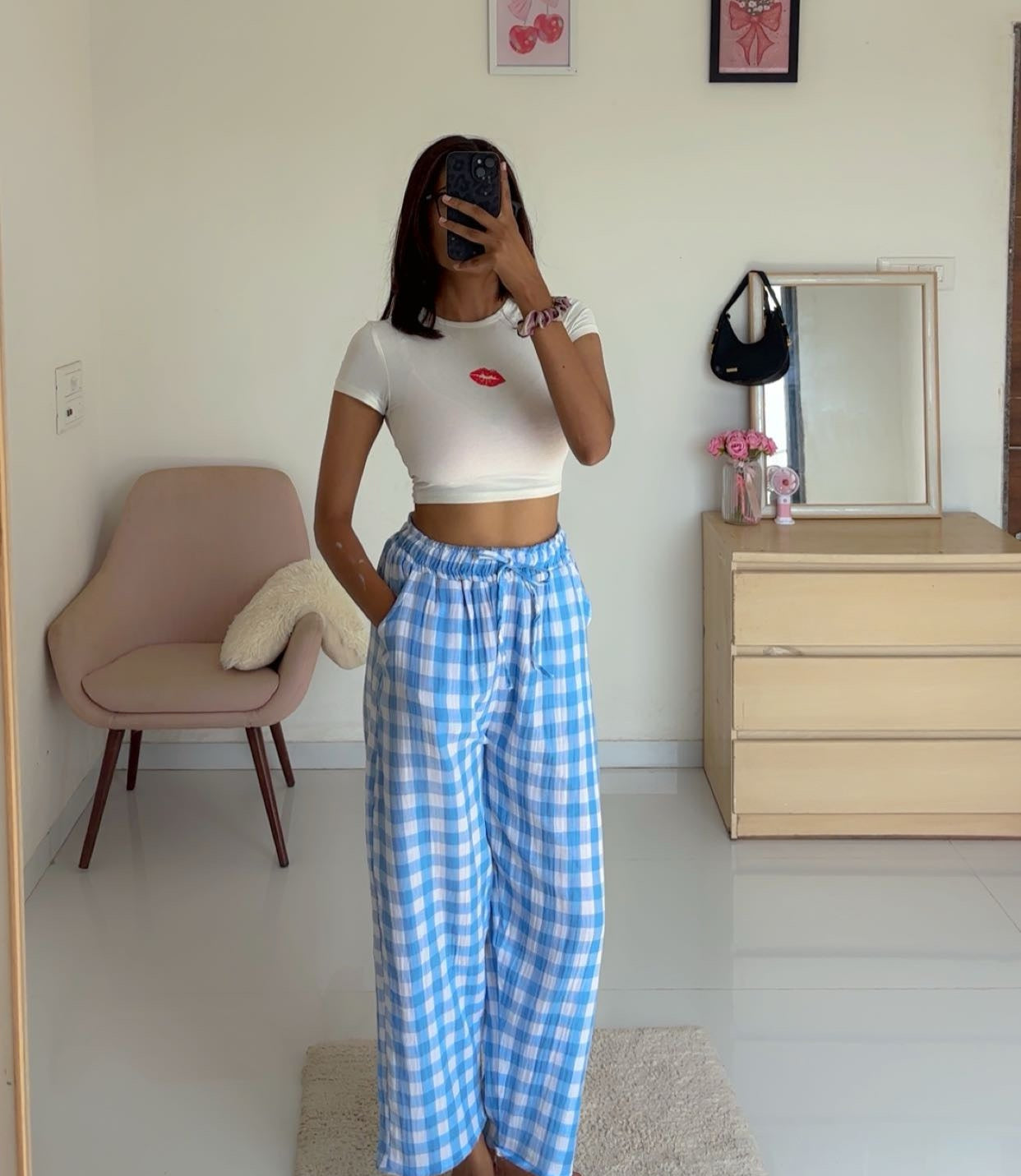 Blue Checked Pants