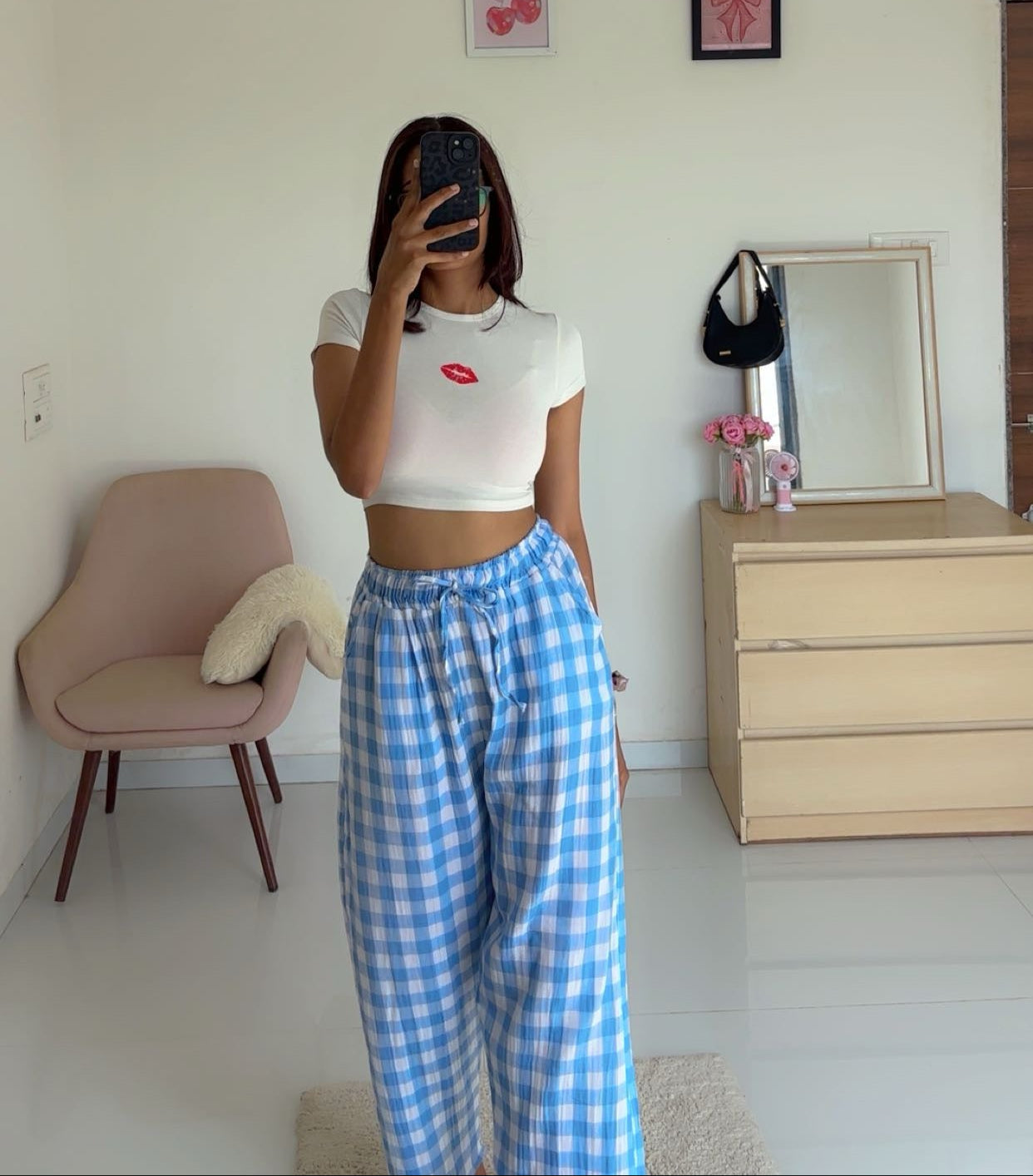 Blue Checked Pants