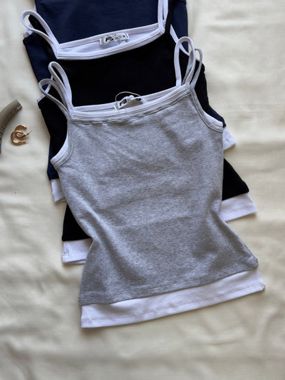 Grey double layer cami top