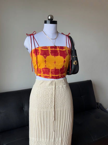 Red & Yellow Tie Dye Top