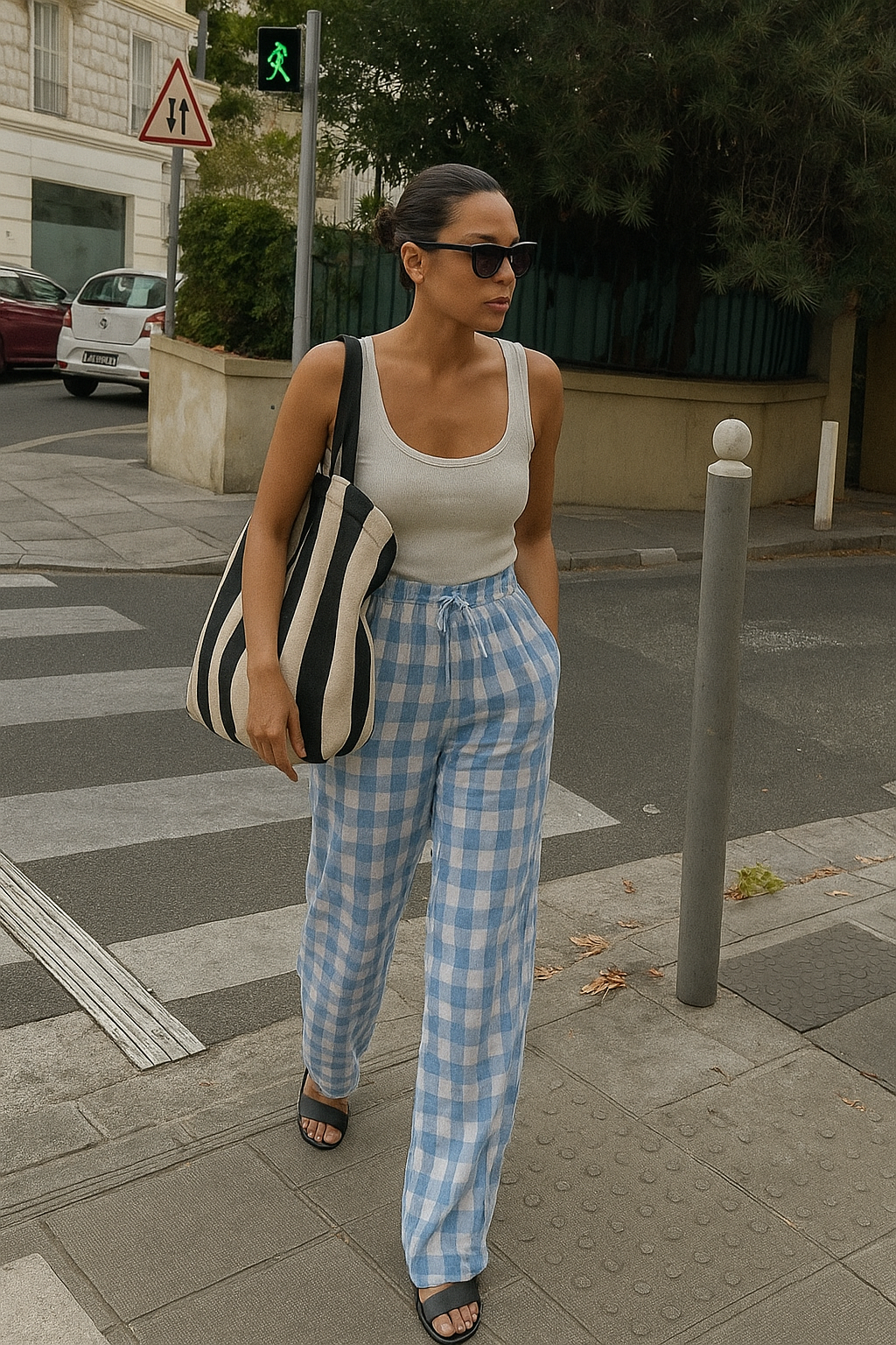 Blue Checked Pants