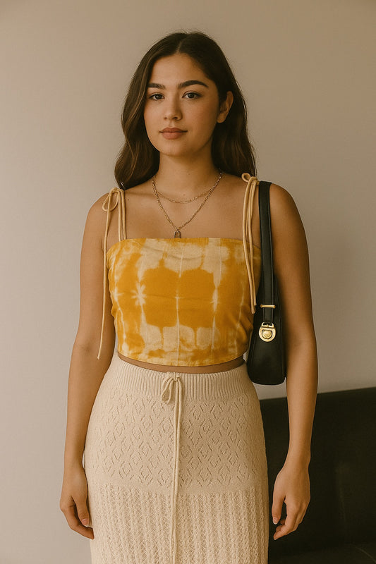 Yellow Tie Dye Top