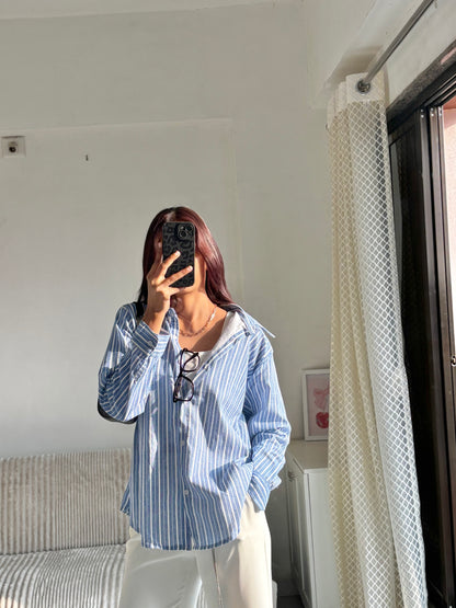 Blue Double Striped Shirt