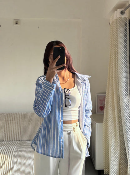 Blue Double Striped Shirt