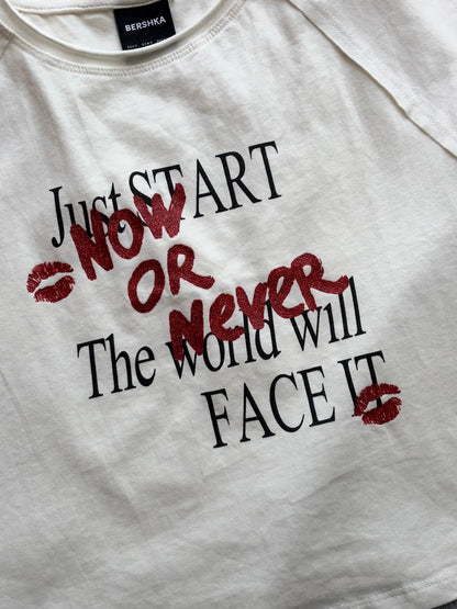 'Now or Never' baby tee