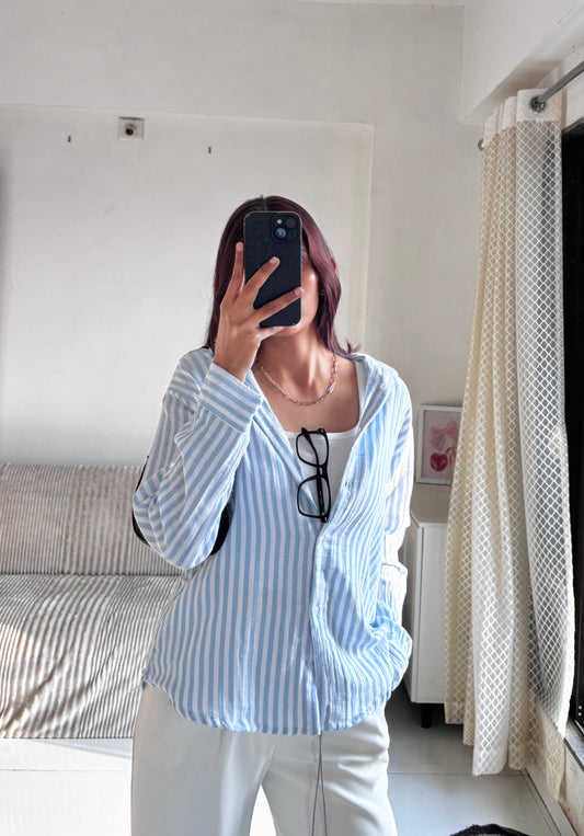 Sky Blue Striped Shirt