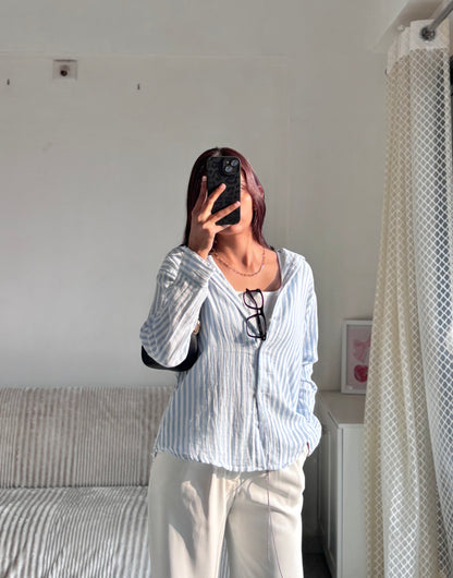 Sky Blue Striped Shirt