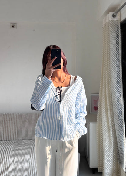 Sky Blue Striped Shirt
