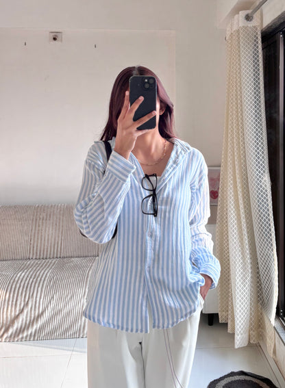 Sky Blue Striped Shirt