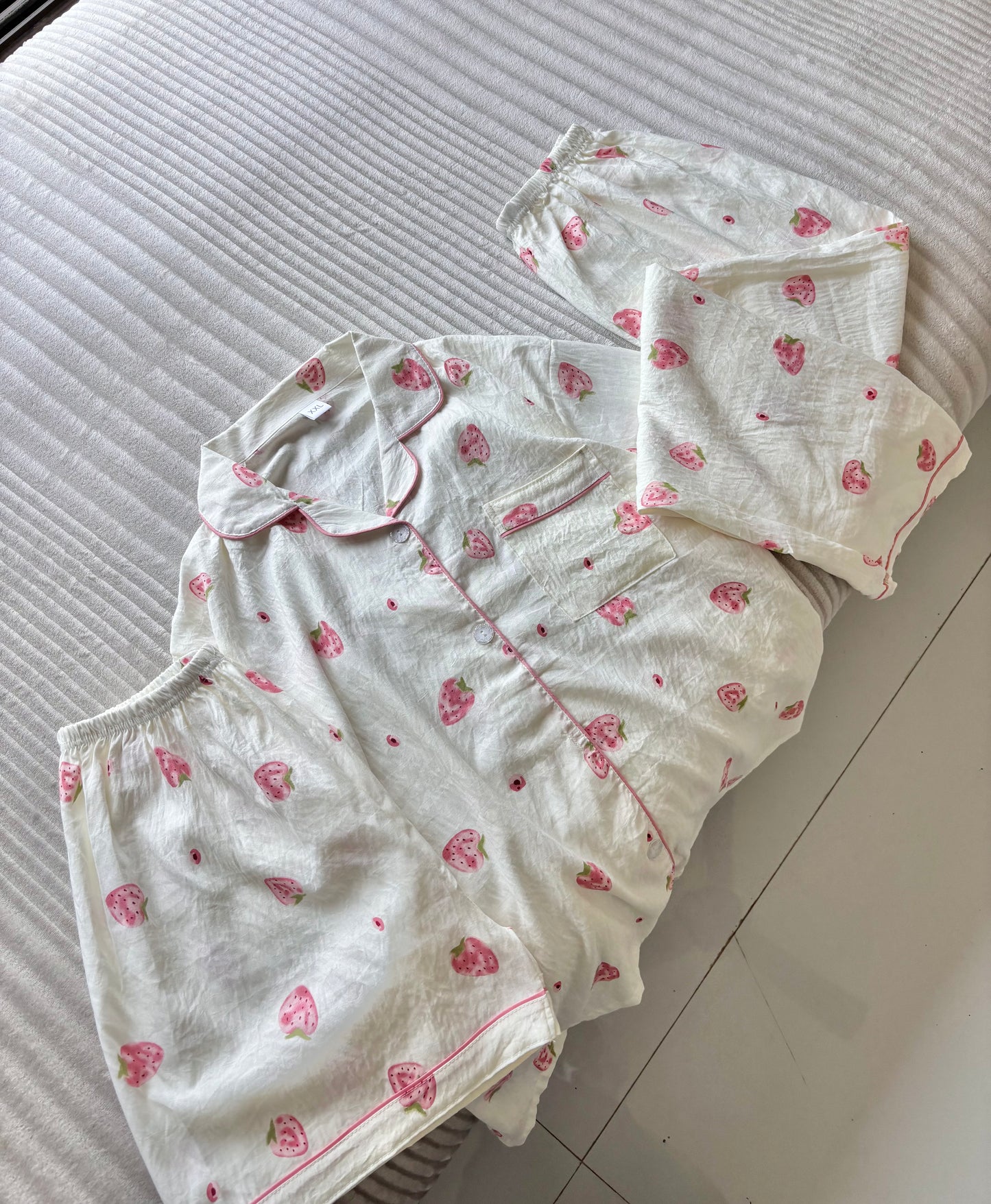 Sweet Strawberry Dreamy 3 Piece Night Suit