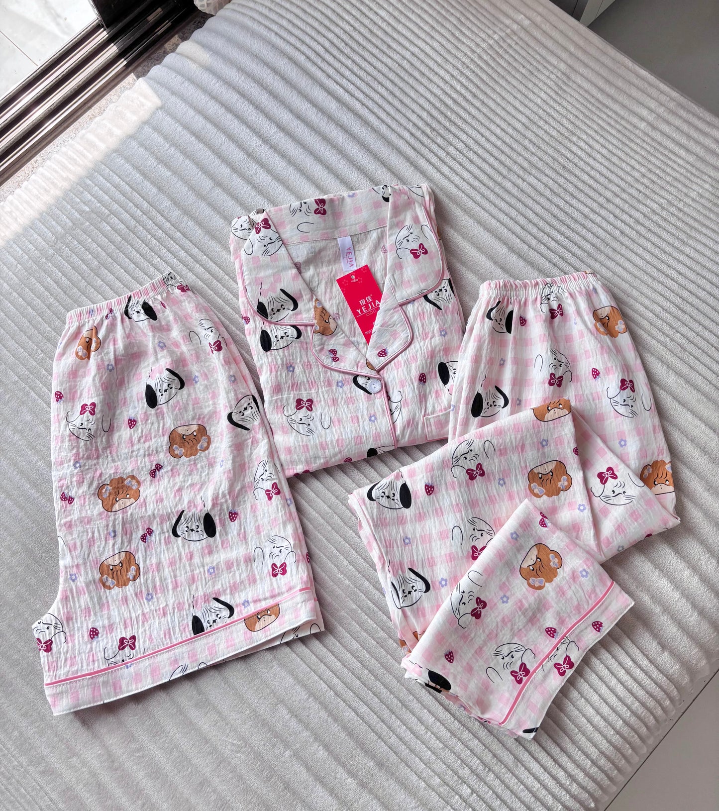 Teddy Charm Dreamy 3 Piece Night Suit