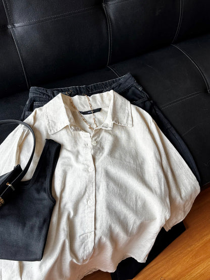 Beige Linen Shirt